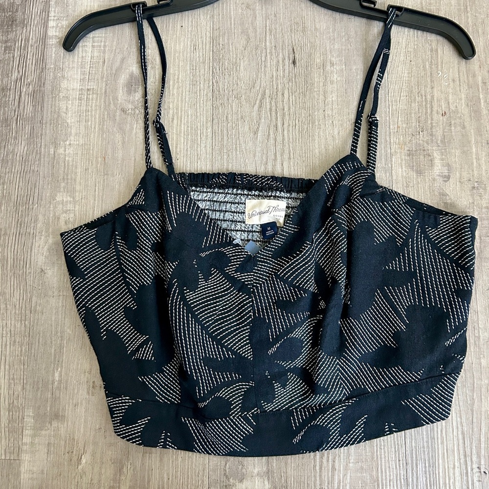 Elegant Floral Black Top
